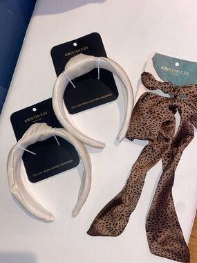 Kristin Ess Padded Vegan Leather Headbands & Scrunchie/Scarf Hair Accessories